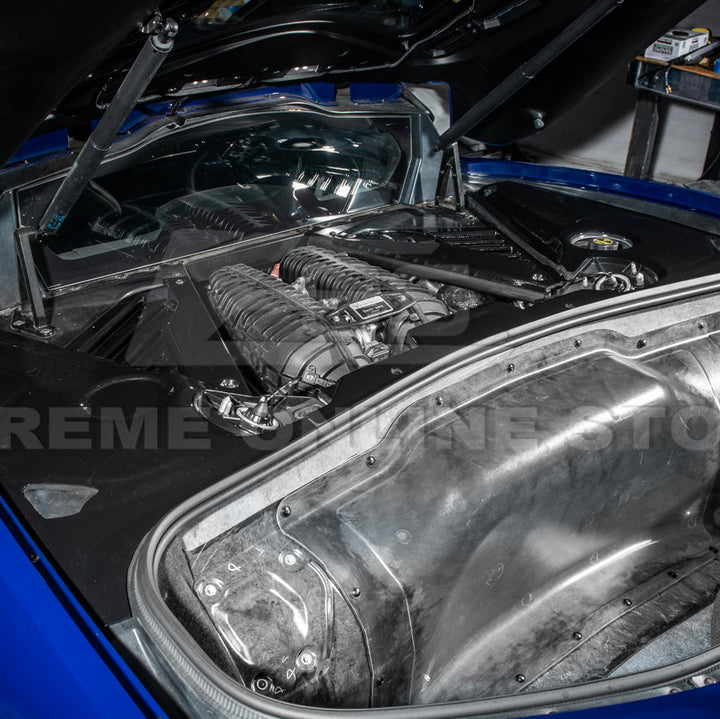 Corvette C8 DRY CARBON FIBER Coupe Engine Bay Panel Cover (3-Pieces Version)