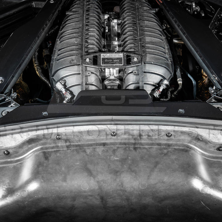 Corvette C8 DRY CARBON FIBER Coupe Engine Bay Panel Cover (3-Pieces Version)
