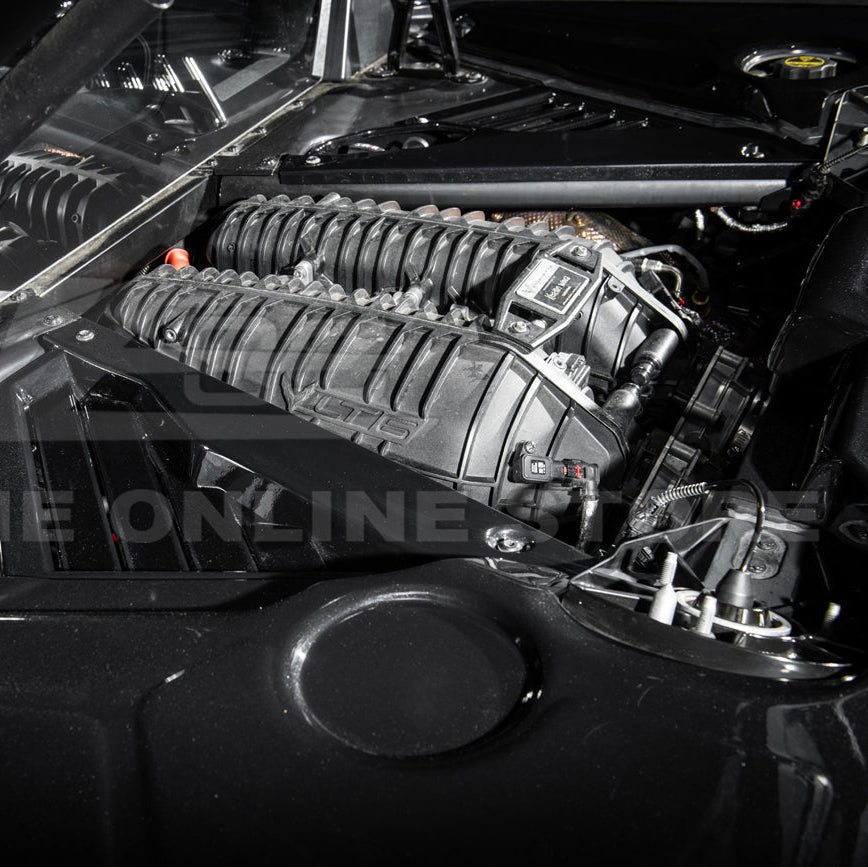 Corvette C8 DRY CARBON FIBER Coupe Engine Bay Panel Cover (3-Pieces Version)
