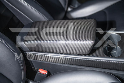 2020-Up Tesla Model 3 & Y Carbon Fiber Interior Center Armrest Cover