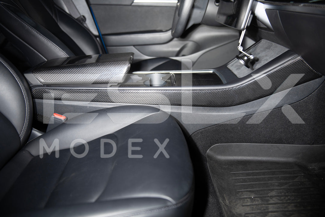 2020-23 Tesla Model 3 &amp; 20-25Y Carbon Fiber Interior Center Console Shift Sides