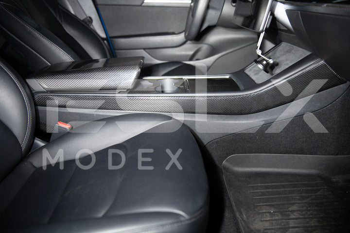 2020-23 Tesla Model 3 &amp; 20-25Y Carbon Fiber Interior Center Console Shift Sides
