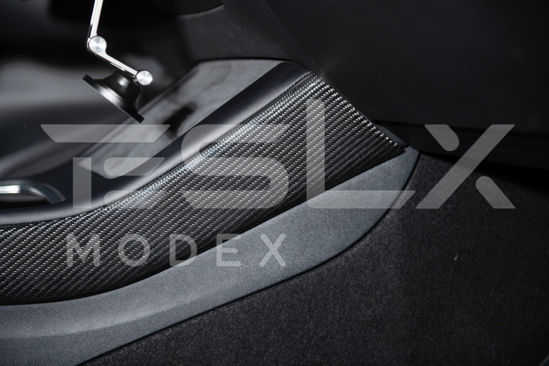 2020-23 Tesla Model 3 &amp; 20-25Y Carbon Fiber Interior Center Console Shift Sides