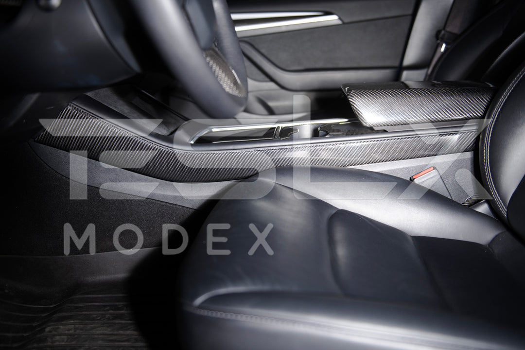 2020-23 Tesla Model 3 &amp; 20-25Y Carbon Fiber Interior Center Console Shift Sides