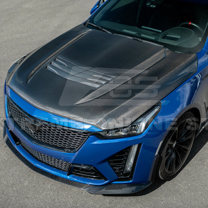 2020-Up Cadillac CT5 V | Blackwing CARBON FIBER Front Bumper Hood Vented Cover