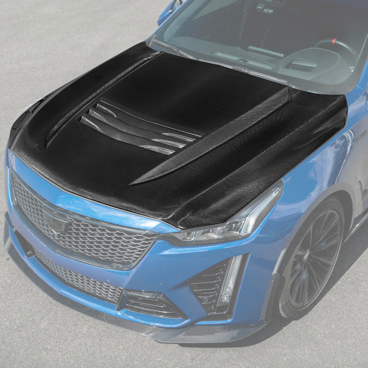 2020-Up Cadillac CT5 V | Blackwing CARBON FIBER Front Bumper Hood Vented Cover