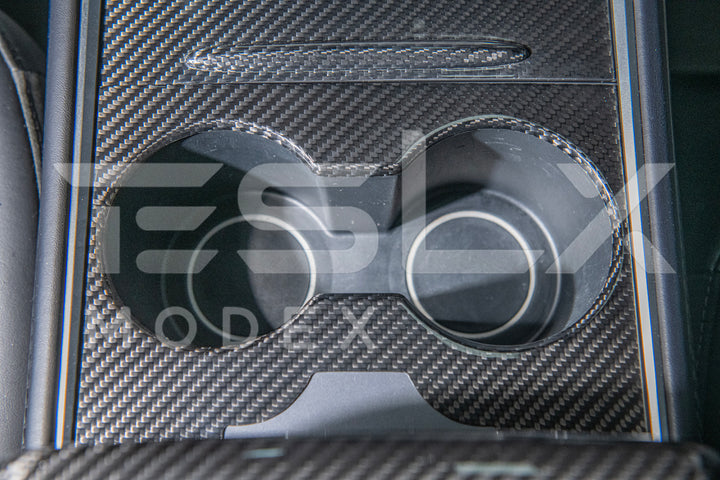 2020-23 Tesla Model 3 &amp; 20-24 Y Carbon Fiber Interior Center Console Cover