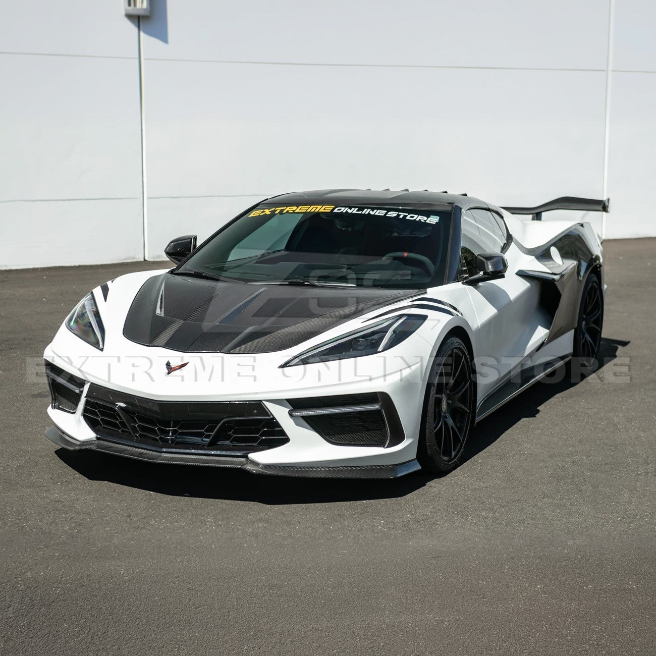 Corvette C8 Models EOS Performance Track Style Double Sided Dry Carbon Fiber Front Hood