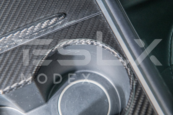 2020-23 Tesla Model 3 &amp; 20-24 Y Carbon Fiber Interior Center Console Cover