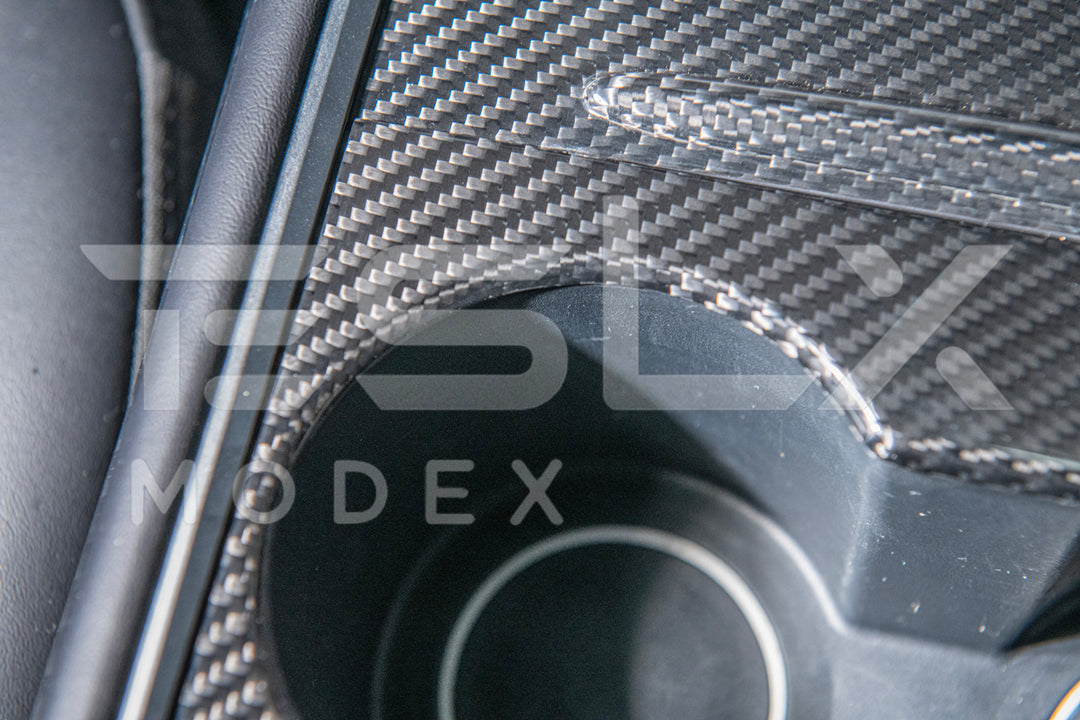 2020-23 Tesla Model 3 &amp; 20-24 Y Carbon Fiber Interior Center Console Cover