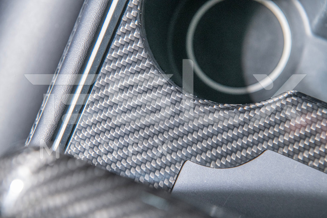 2020-23 Tesla Model 3 &amp; 20-24 Y Carbon Fiber Interior Center Console Cover