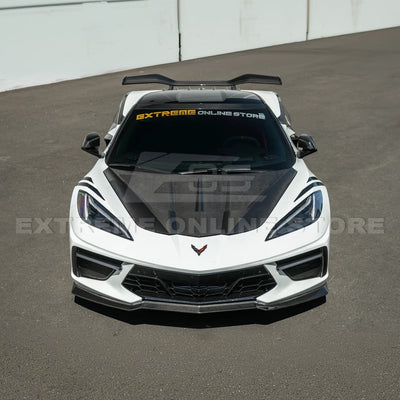 Corvette C8 Models EOS Performance Track Style Double Sided Dry Carbon Fiber Front Hood