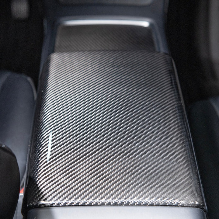 2020-Up Tesla Model 3 &amp; Y Carbon Fiber Interior Center Armrest Cover