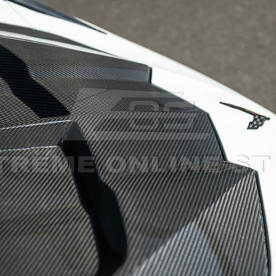 Corvette C8 Models EOS Performance Track Style Double Sided Dry Carbon Fiber Front Hood