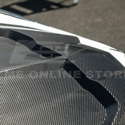 Corvette C8 Models EOS Performance Track Style Double Sided Dry Carbon Fiber Front Hood