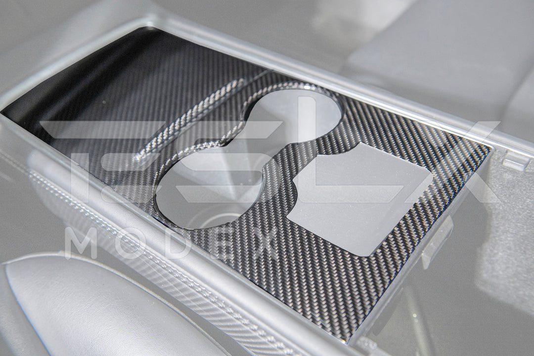 2020-23 Tesla Model 3 &amp; 20-24 Y Carbon Fiber Interior Center Console Cover