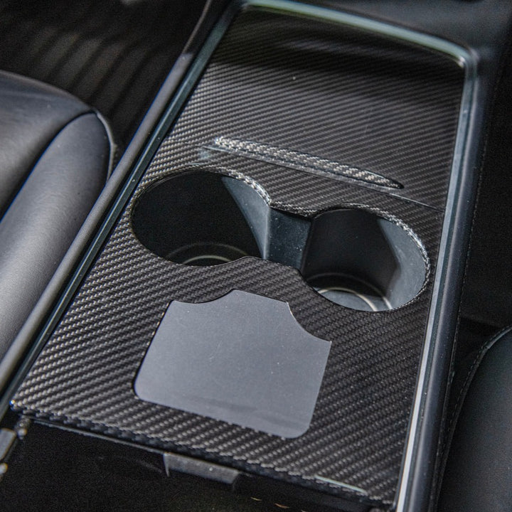 2020-23 Tesla Model 3 &amp; 20-24 Y Carbon Fiber Interior Center Console Cover