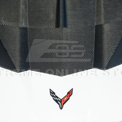 Corvette C8 Models EOS Performance Track Style Double Sided Dry Carbon Fiber Front Hood