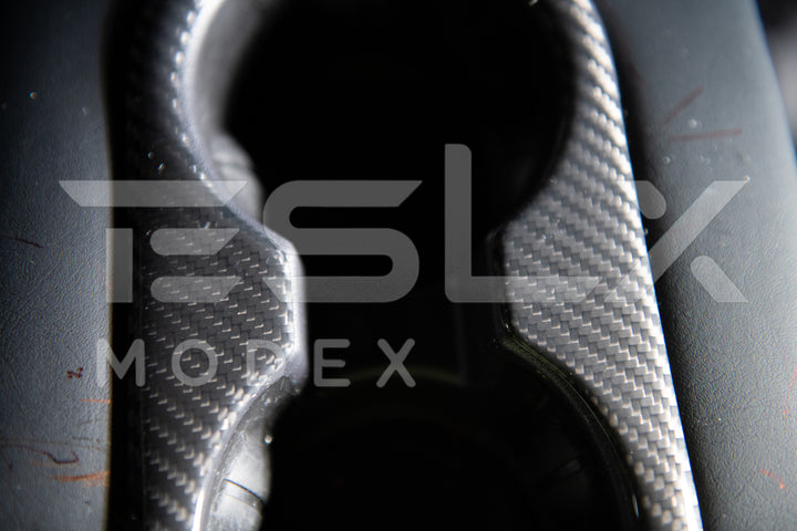 2020-23 Tesla Model 3 &amp; 20-24 Y Carbon Fiber Interior Rear Water Cup Frame