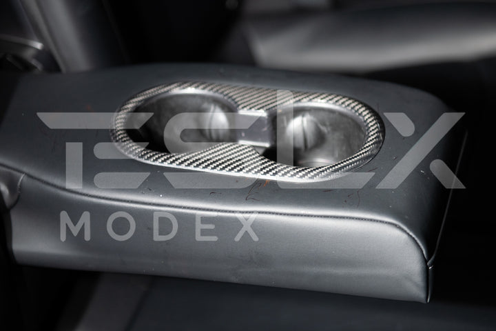 2020-23 Tesla Model 3 &amp; 20-24 Y Carbon Fiber Interior Rear Water Cup Frame