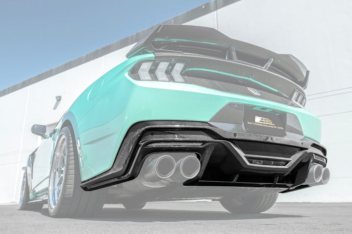 2024-Up Ford Mustang S650 Dark Horse Style DRY CARBON FIBER Rear Bumper Diffuser