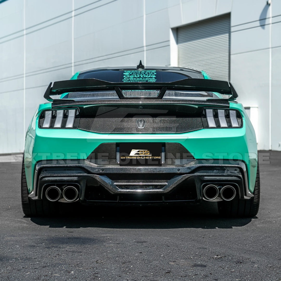 2024-Up Ford Mustang S650 Dark Horse Style DRY CARBON FIBER Rear Bumper Diffuser