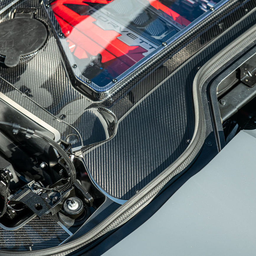 Corvette C8 E-Ray Convertible CARBON FLASH Engine Bay Panel Clear Cover