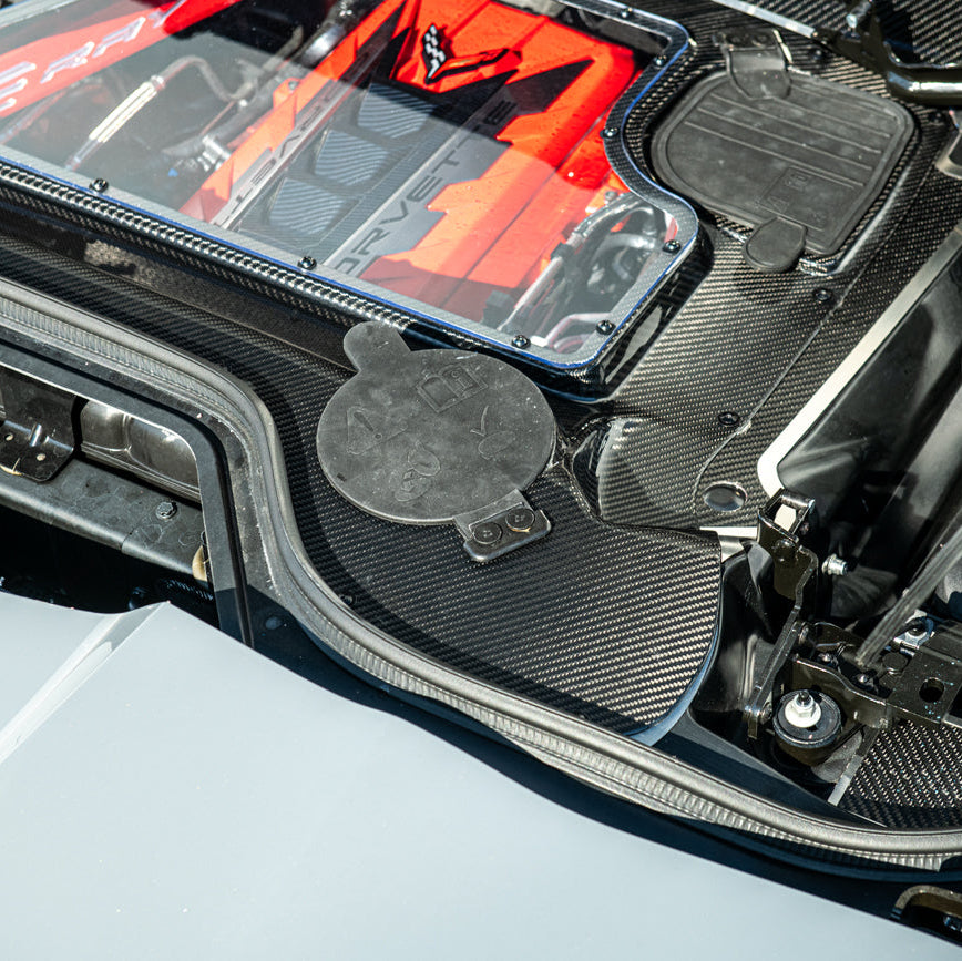 Corvette C8 E-Ray Convertible CARBON FLASH Engine Bay Panel Clear Cover
