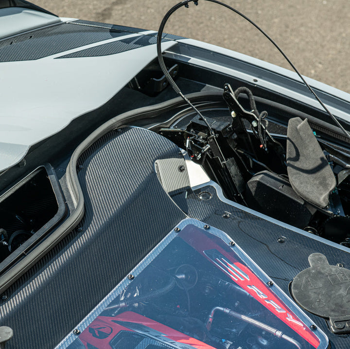 Corvette C8 E-Ray Convertible CARBON FLASH Engine Bay Panel Clear Cover