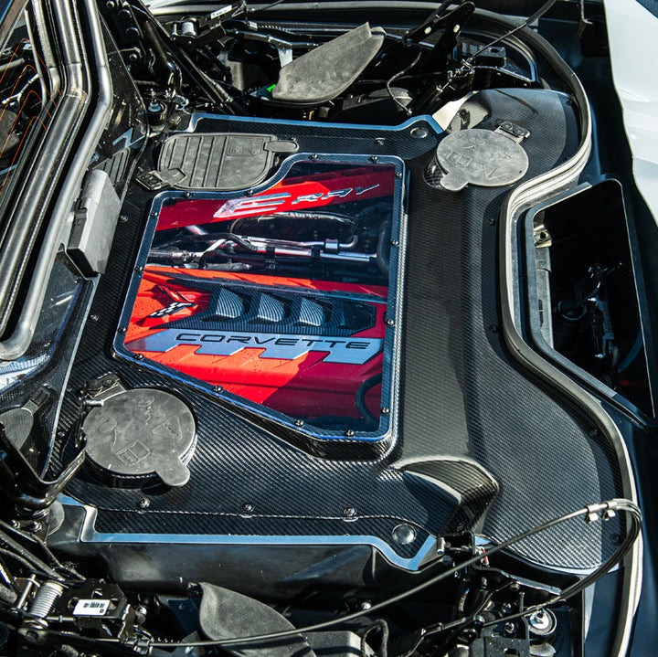 Corvette C8 E-Ray Convertible CARBON FLASH Engine Bay Panel Clear Cover