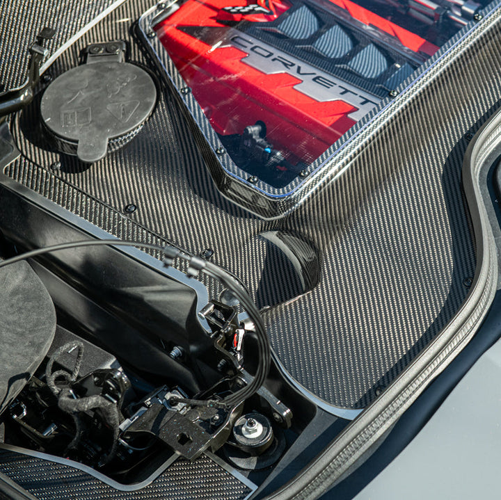 Corvette C8 E-Ray Convertible CARBON FLASH Engine Bay Panel Clear Cover