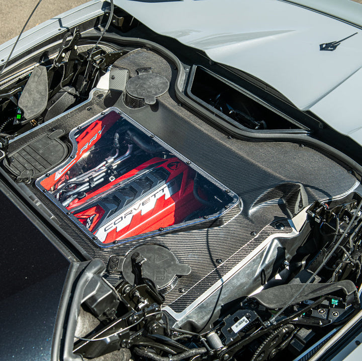 Corvette C8 E-Ray Convertible CARBON FLASH Engine Bay Panel Clear Cover