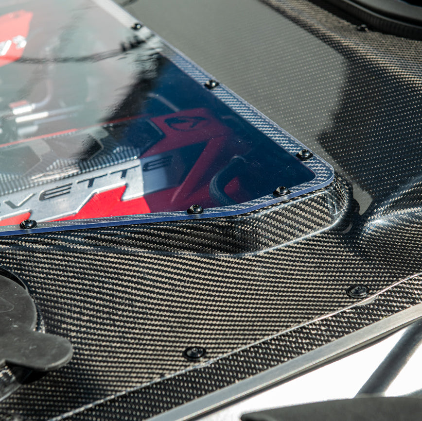 Corvette C8 E-Ray Convertible CARBON FLASH Engine Bay Panel Clear Cover