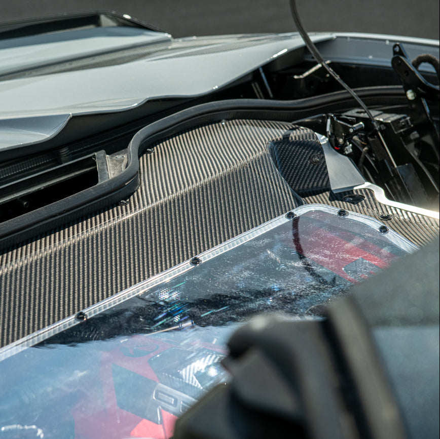 Corvette C8 E-Ray Convertible CARBON FLASH Engine Bay Panel Clear Cover