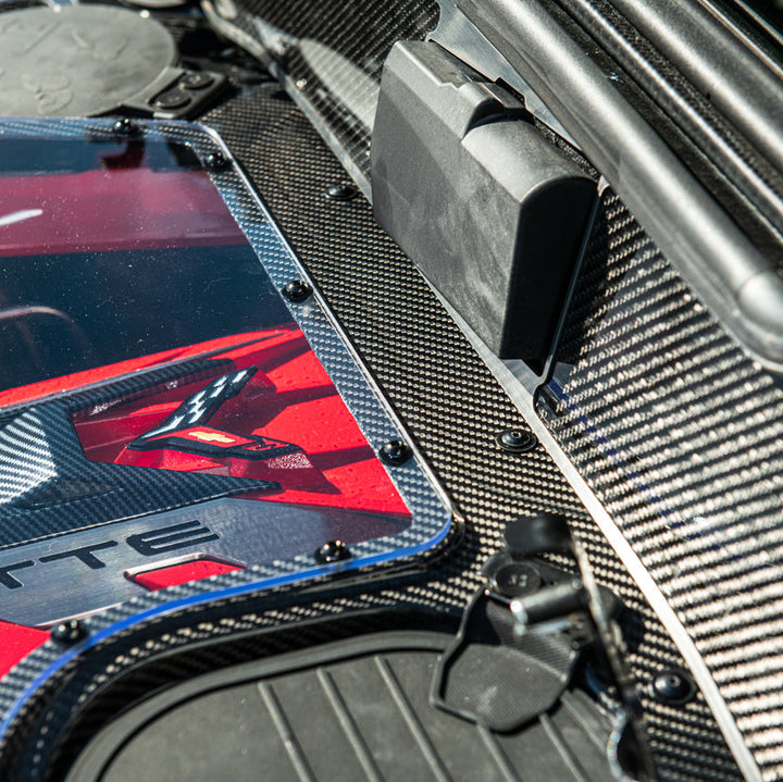 Corvette C8 E-Ray Convertible CARBON FLASH Engine Bay Panel Clear Cover