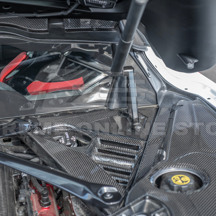 Chevrolet Corvette C8 DRY CARBON FIBER Engine Bay Corner Vent Cover