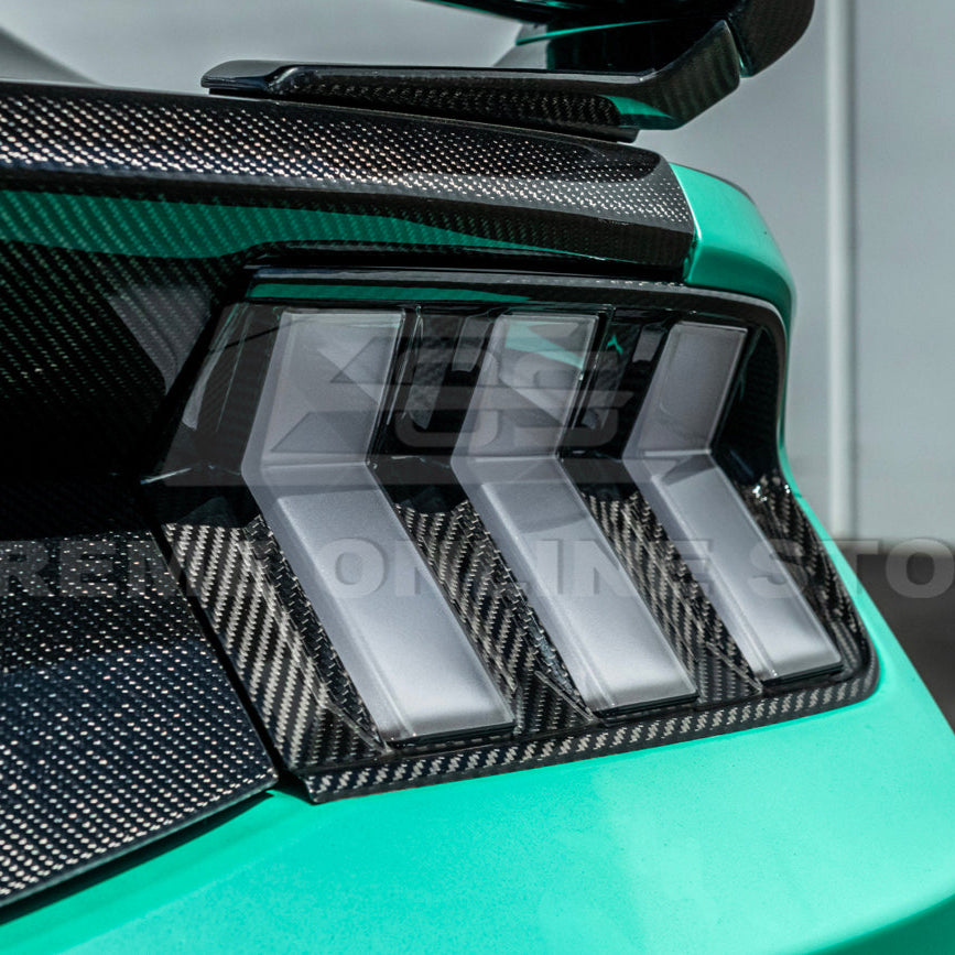 2024+ Ford Mustang DRY CARBON FIBER Tail Light Cover
