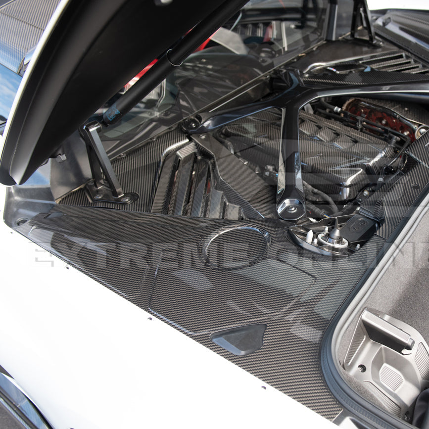 Corvette C8 DRY CARBON FIBER Coupe Engine Bay Panel Cover (3-Pieces Version)