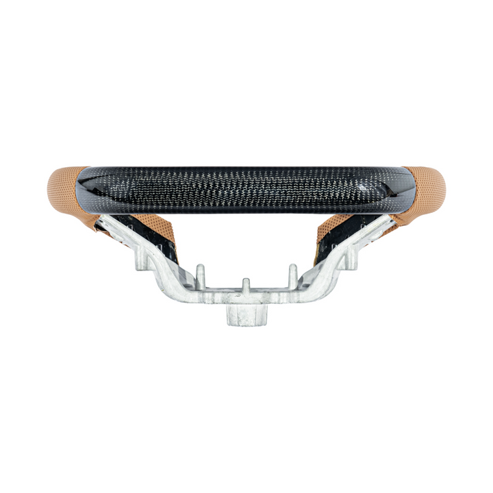 Corvette C8 Carbon Fiber Steering Wheel Orange Perforated Leather Orange Stitching Orange Stripe