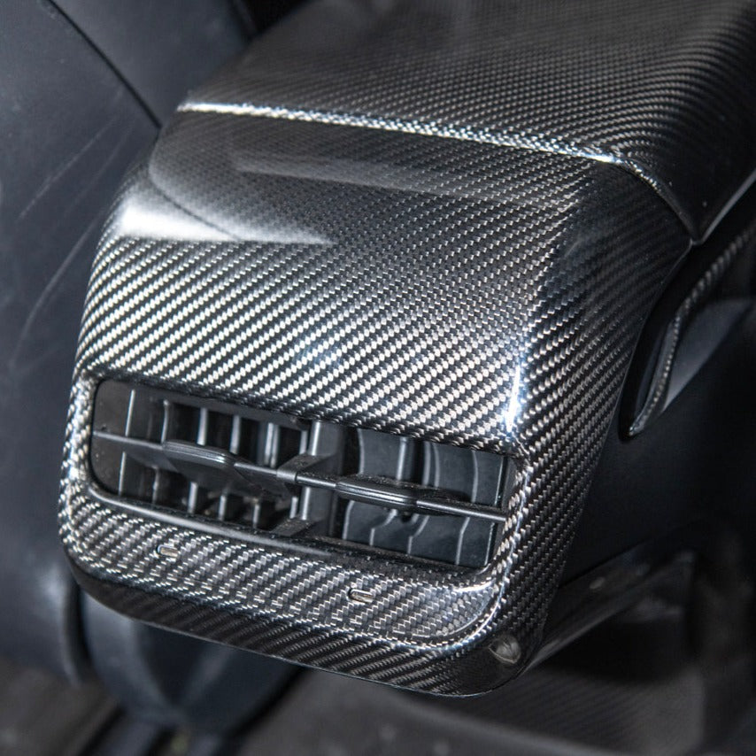 2020-23 Tesla Model 3 &amp; 20-24 Y Carbon Fiber Interior Rear Air Outlet Cover