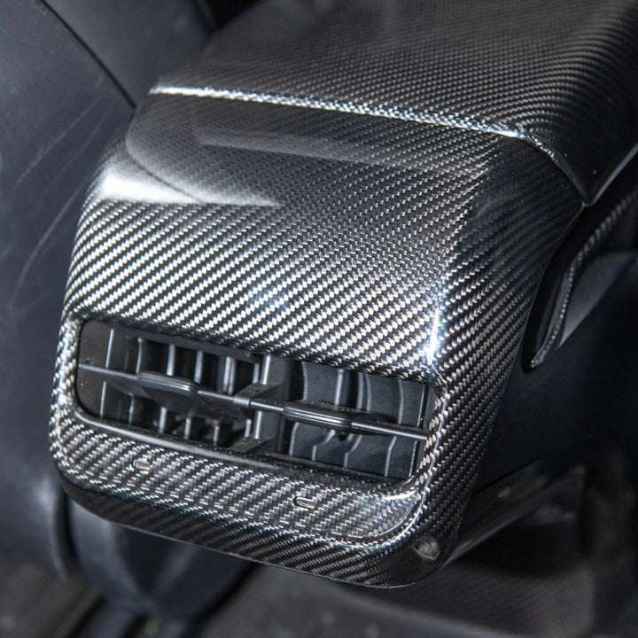 2020-23 Tesla Model 3 &amp; 20-24 Y Carbon Fiber Interior Rear Air Outlet Cover