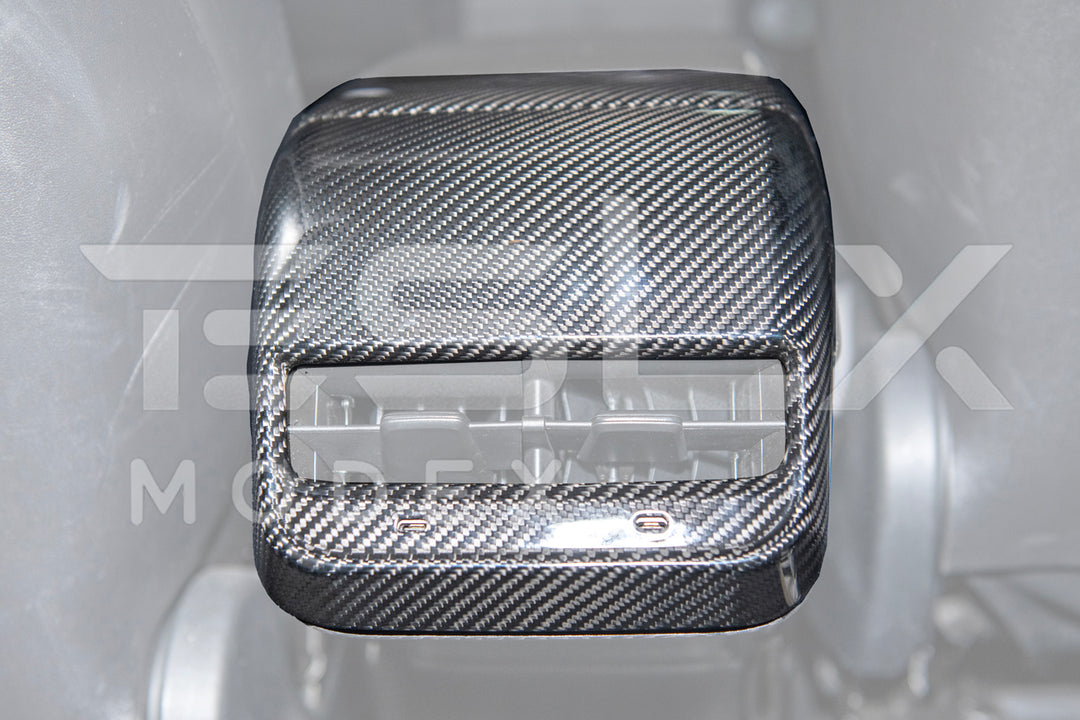 2020-23 Tesla Model 3 &amp; 20-24 Y Carbon Fiber Interior Rear Air Outlet Cover