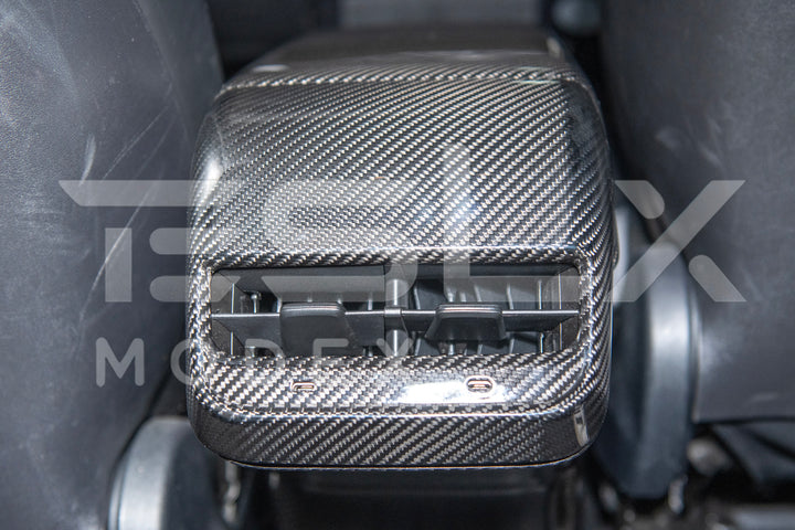 2020-23 Tesla Model 3 &amp; 20-24 Y Carbon Fiber Interior Rear Air Outlet Cover
