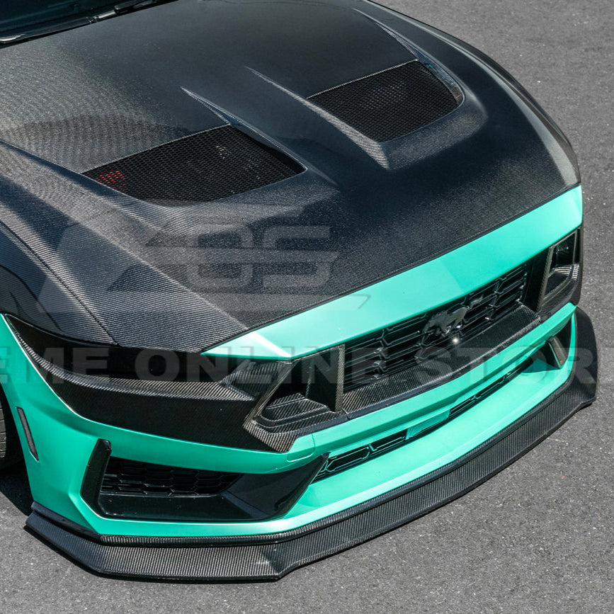 2024-Up Ford Mustang Dark Horse DRY CARBON FIBER Front Upper Middle Grille Trim