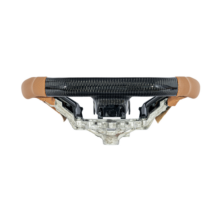 2015-23 Mustang Brown Leather Brown Stitching Carbon Fiber Steering Wheel