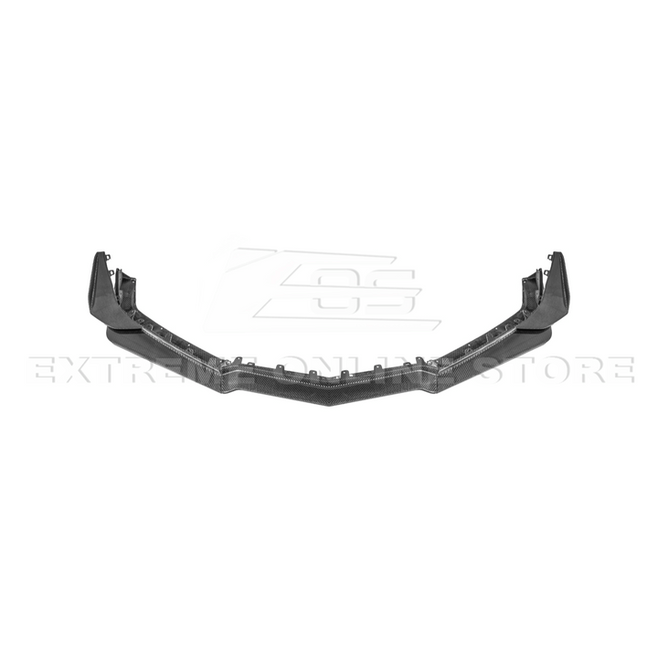 Corvette C8 Z06 / E-Ray DRY CARBON FIBER Front Splitter &amp; Canards [Z07 Extended Package]