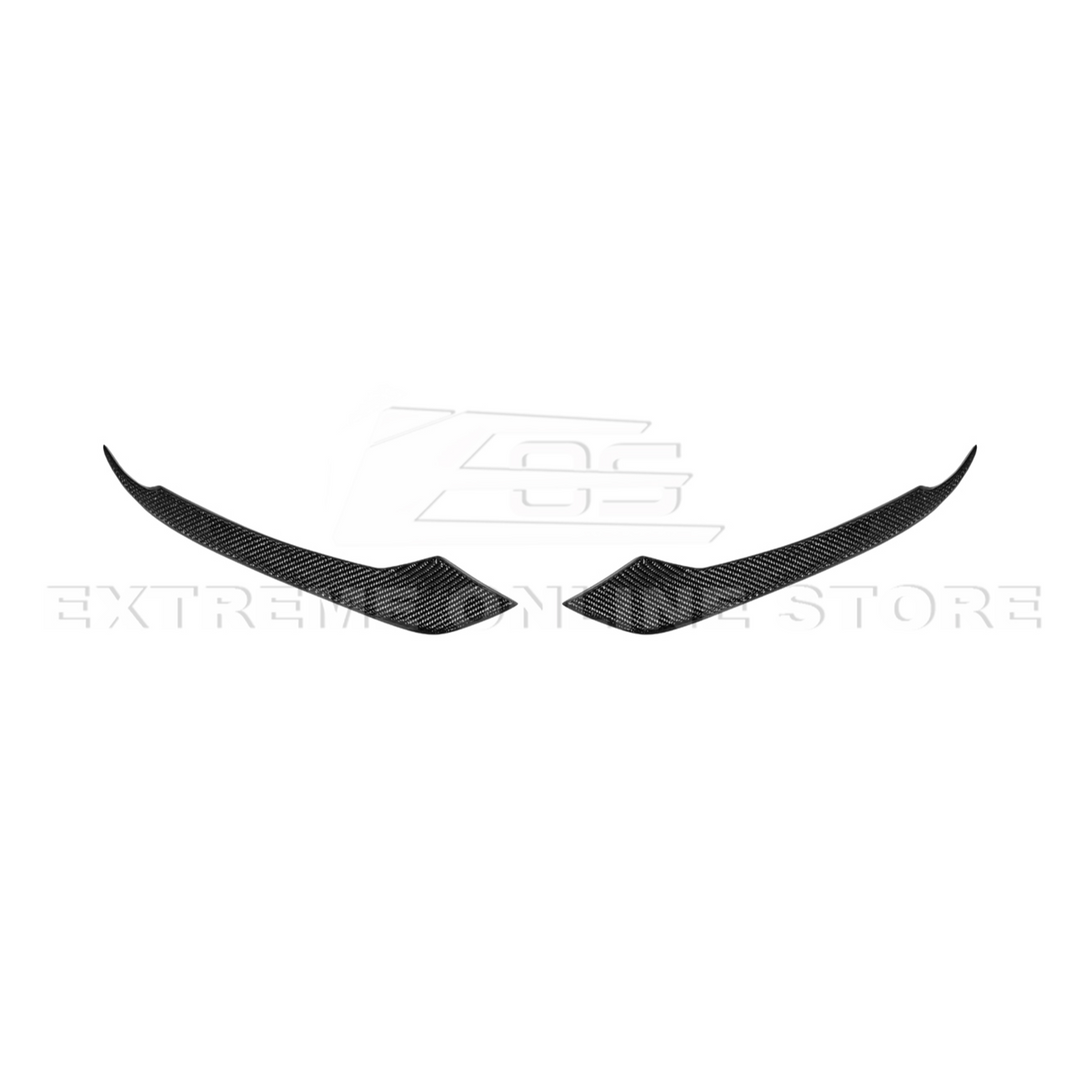 2015-17 Ford Mustang DRY CARBON FIBER Front Bumper Fog Light Eyebrow Trim Pair