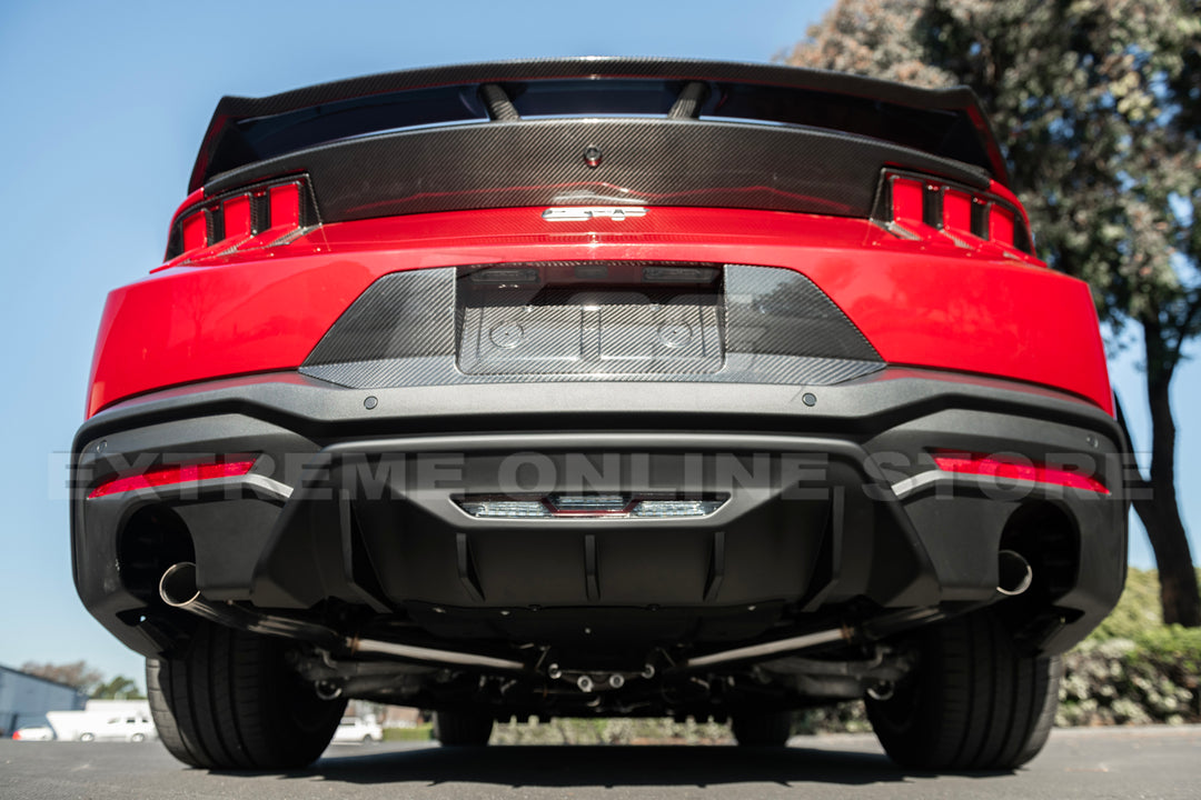 2024+ Ford Mustang Rear Finned Dry CArbon Fiber Bumper Diffuser
