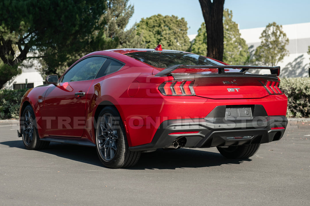2024+ Ford Mustang Rear Finned Dry CArbon Fiber Bumper Diffuser