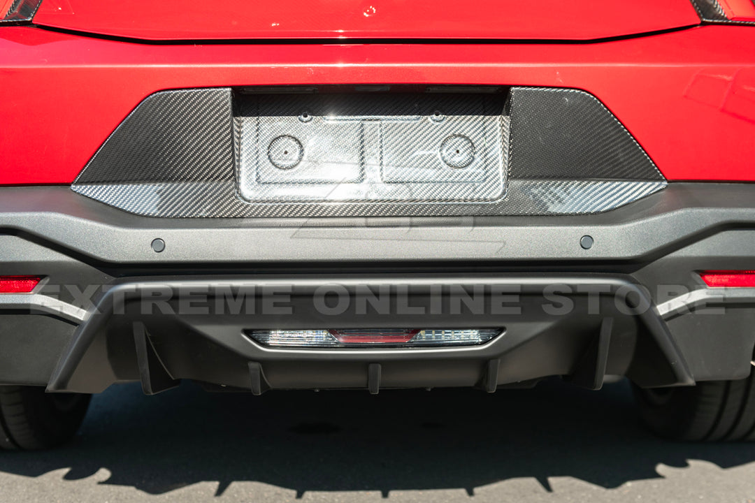2024+ Ford Mustang Rear Finned Dry CArbon Fiber Bumper Diffuser